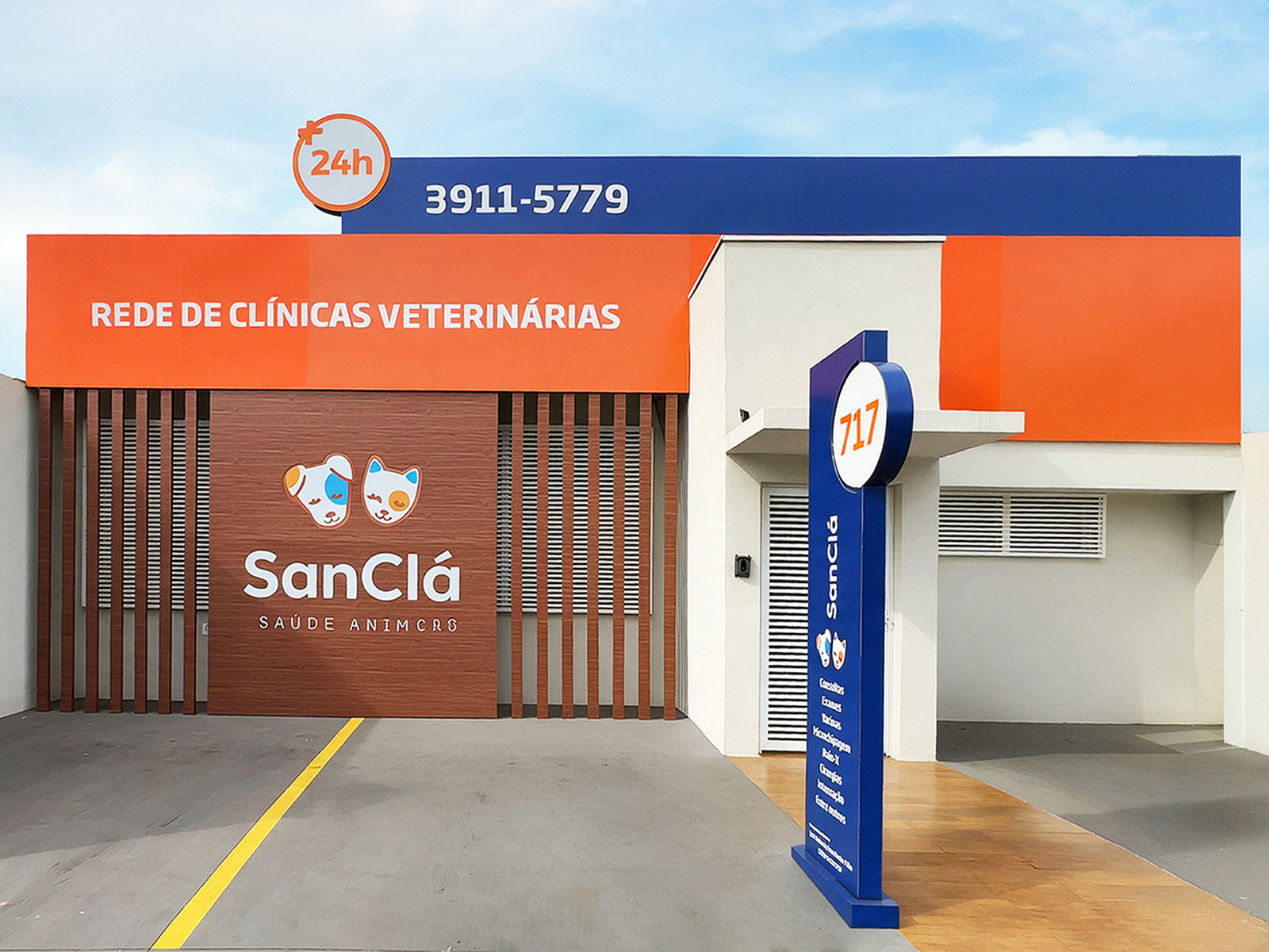 Fachada da SanClá Saúde Animal em Ribeirão Preto